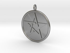Solid Pentacle Pendant in Natural Silver
