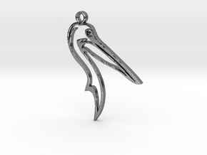 Pelican pendant in Polished Silver