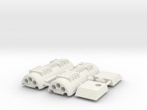 Flame-o Shoulder And Cannon in White Natural Versatile Plastic