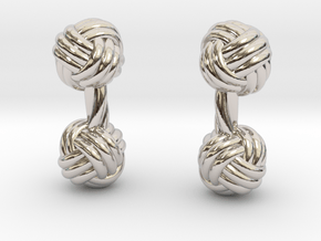 Silk Knot Cufflinks in Platinum