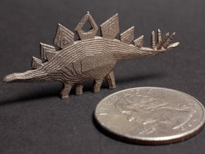 Stegosaurus Pendant in Polished Bronzed Silver Steel