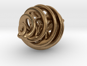 Entanglement Bauble (with loop) in Natural Brass