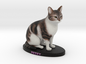 Custom Cat Figurine - Petey in Full Color Sandstone
