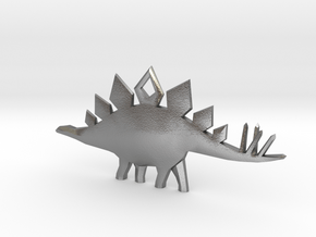 Stegosaurus Pendant in Natural Silver