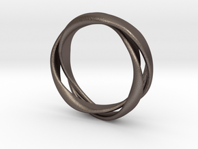 3-Twist Ring in Polished Bronzed Silver Steel