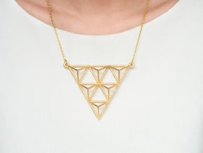 Tetrahedron Pendant 2 in Polished Gold Steel