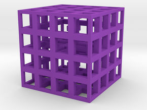 Sym Cube 30mm in Purple Processed Versatile Plastic