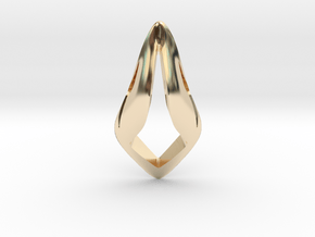 Floating Free Z, Pendant. Smooth Shaped for Perfec in 14K Yellow Gold