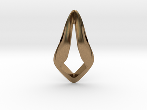Floating Free Z, Pendant. Smooth Shaped for Perfec in Natural Brass
