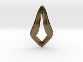 Floating Free Z, Pendant. Smooth Shaped for Perfec in Natural Bronze