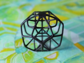 Dissected Polyhedron in Matte Black Steel