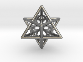 Merkaba Seed Of Life Pendant in Natural Silver