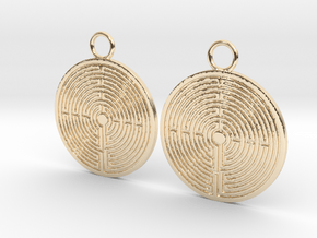 Labyrinth earrings in 14K Yellow Gold