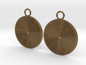 Labyrinth earrings in Natural Bronze