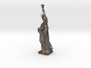 Statue Of Liberty Table Candle Holder Ø21 Cm in Polished Bronzed Silver Steel
