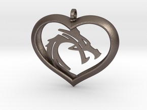 Dragon Heart 2 (No Cross) in Polished Bronzed Silver Steel