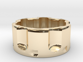 Revolver Cylinder Ring Size 13 in 14K Yellow Gold