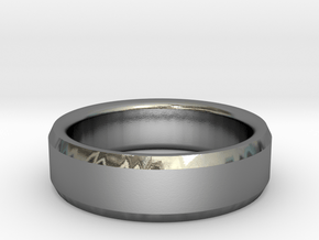 Mens Wedding Band in Polished Silver: 8 / 56.75