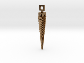 Pyramid Tower Pendant Xlll in Natural Brass