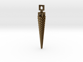 Pyramid Tower Pendant Xlll in Natural Bronze