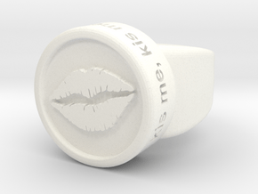 Valentine "Kis me" seal ring in White Processed Versatile Plastic