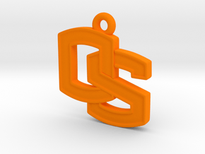 Oregon State OS logo Pendant in Orange Processed Versatile Plastic