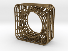 LOFF - wire cubic Ring and pendant in Natural Bronze