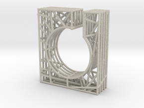 LOFF - wire cubic ring and pendant 1 in Natural Sandstone