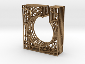 LOFF - wire cubic ring and pendant 1 in Natural Brass
