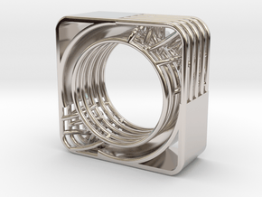 LOFF - wire cubic ring and pendant 2 in Platinum