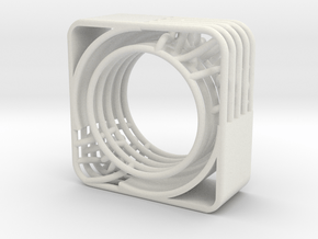LOFF - wire cubic ring and pendant 2 in White Natural Versatile Plastic