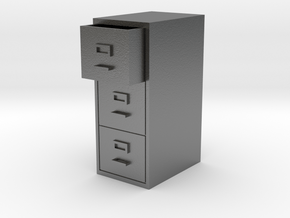 Single Filing Cabinet in Natural Silver