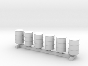 Digital-N Scale 55 Gallon Drums 6pc in N Scale 55 Gallon Drums 6pc