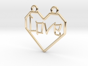 Origami Heart - outline in 14K Yellow Gold