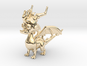 Spyro the Dragon Pendant/charm in 14K Yellow Gold
