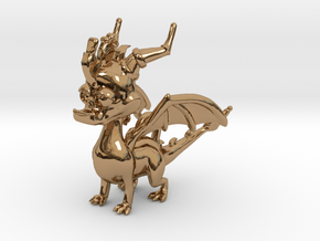 Spyro the Dragon Pendant/charm in Polished Brass