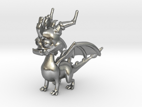 Spyro the Dragon Pendant/charm in Natural Silver