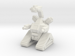 1/87 Scale Tracked Sentry Robot in White Natural Versatile Plastic