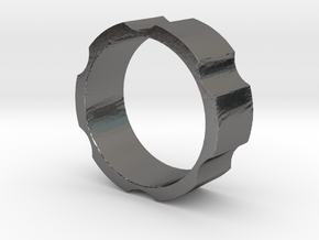 RAS - revolveHER - Mens Ring in Polished Nickel Steel