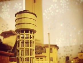 Z Scale Water Tower FS Italian Railways in White Natural Versatile Plastic