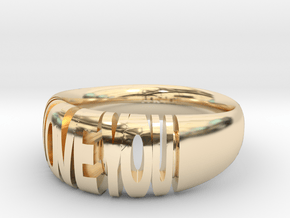 Valentine ring, I Love You in 14K Yellow Gold