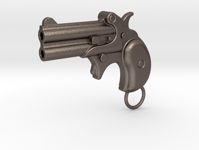 Derringer Gun in Polished Bronzed Silver Steel