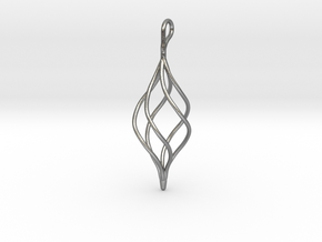 Helical Basket Pendant in Natural Silver