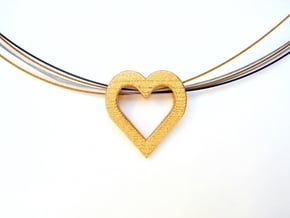 Heart of Gold Pendant  in Polished Gold Steel