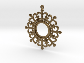 Flower shape pendant in Natural Bronze