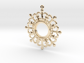 Flower shape pendant in 14K Yellow Gold