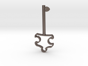 Autism Key Pendant in Polished Bronzed Silver Steel
