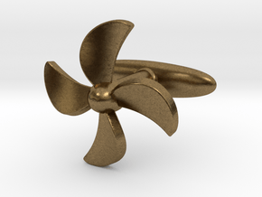 Propeller Cufflink in Natural Bronze