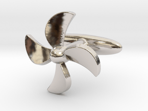 Propeller Cufflink in Platinum