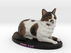 Custom Cat Figurine - Pepe Cat in Full Color Sandstone